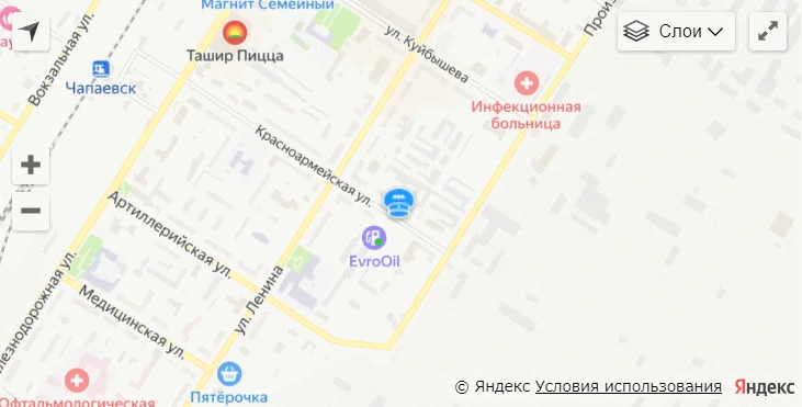 Карта проезда: г. Чапаевск, ул. Красноармейская, д. 4